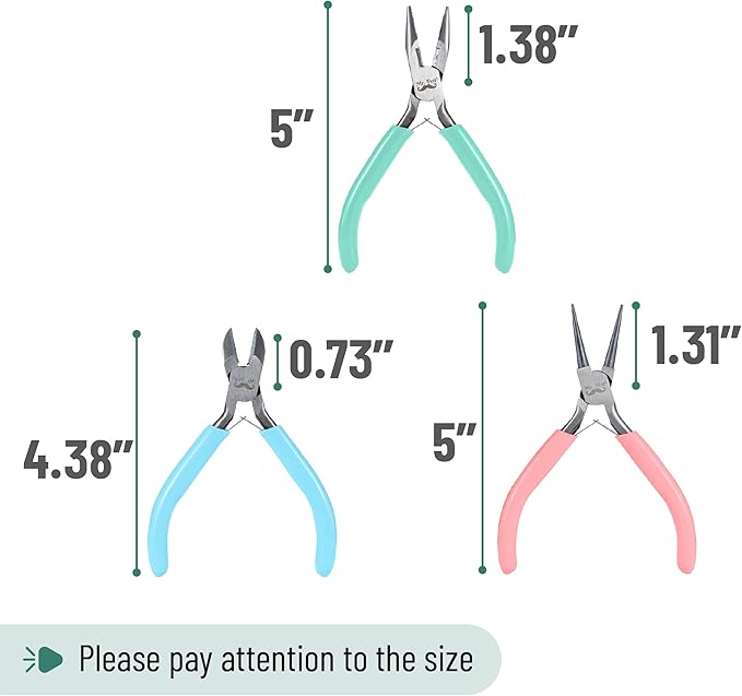 Mr. Pen- Jewelry Pliers Set, 3 Pack, Colorful, Rubber Handle & Ergonomic Design, Mini Pliers for Jewelry Making Tools, Small Wire Cutters for Crafting