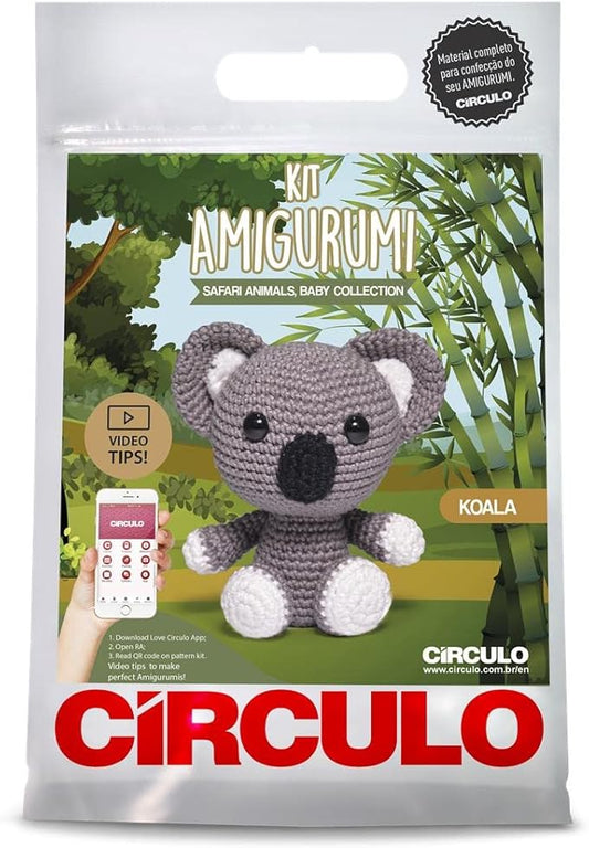 CIRCULO Amigurumi Kit - Safari Animal Crochet Kit for Beginners with Easy Instructions - All-Inclusive - Set with Premium Amigurumi Yarn - Koala