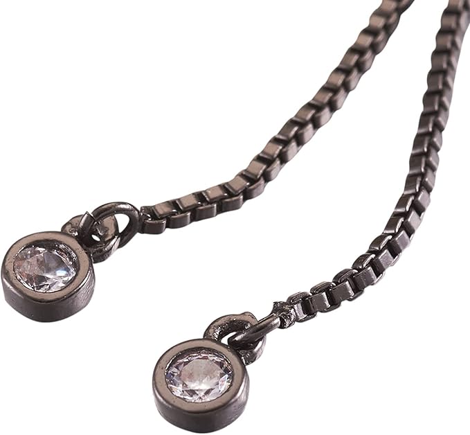 FASHEWELRY 20 Strands Adjustable Brass Bracelet Slider Extender Chains with Rhinestone Ends 4.72-4.96 Inch Real Metal Plated for DIY Jewelry Making (Random Mixed)