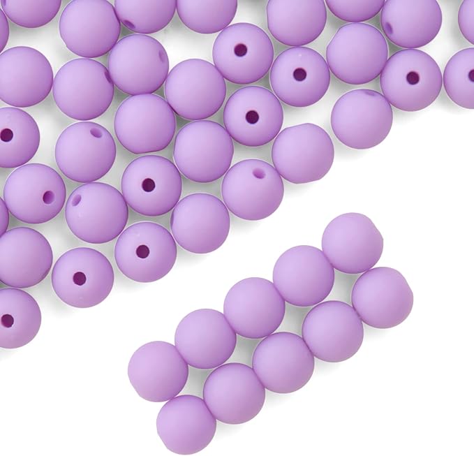 bonny boxx 1000pcs 6mm matte light purple acrylic round beads, frosted plastic resin bubblegum balls chunky gumball beads for necklace and bracelet making, crafting supplies