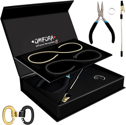 omifora Permanent Bracelet Kit with Ring-Shaped Clasp,DIY Romantic Infinity Jewelry for Couples,Friends & Family,Gift for Anniversaries,Mother’s Day & Birthdays(Black&Gold)