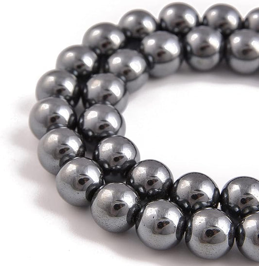 90pcs 4mm Natural Black Hematite Gemstone Round Spacer Loose Stone Beads for Jewelry Making 15.5" 1 Strand (Black Hematite, 4mm 90Beads)