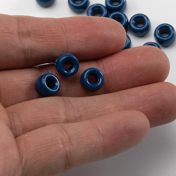 1000 Pcs Acrylic Pony Beads 6x9mm Bulk for Bracelet Necklace Jewelry Making Earring Hair Braiding Kandi Beads (Violet blue6)