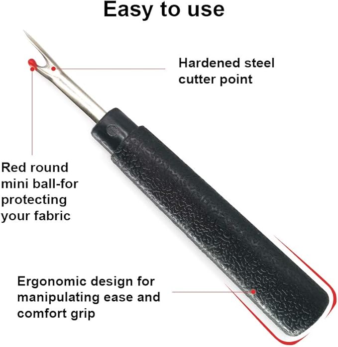 2PCS Seam Rippers, Sharp Sewing Seam Thread Remover Stitch Unpicker with Ergonomic Handles for Needle Work Patterns and Sewing Clothes
