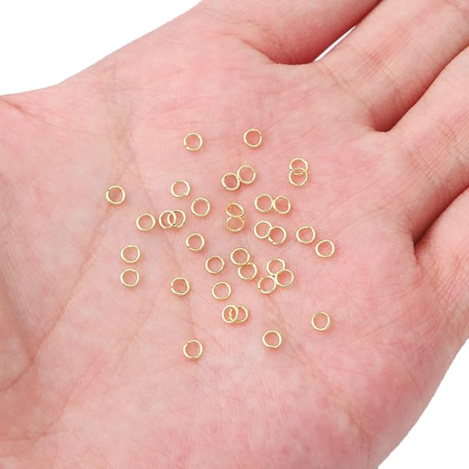 14K Gold Plated Jump Rings Non Tarnish 3mm 1200pcs for Jewelry Making Findings