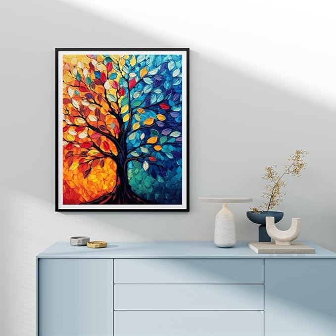 Natuyalo Paint by Numbers Kit for Adults Beginner, Tree of Life Adult Paint by Number Kits on Canvas, Cycle of Life DIY Acrylic Paint by Number for Adults for Home Decor Gift 16x20 Inch