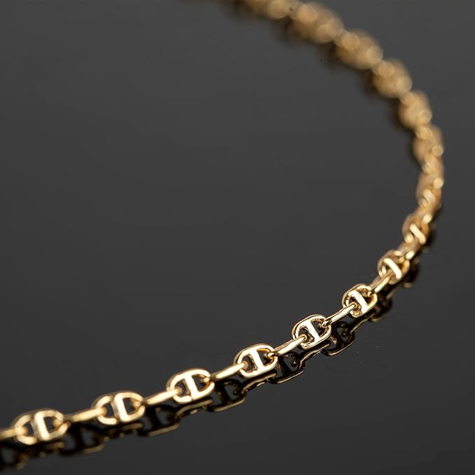 YOUBEIYEE 16.4 Feet Light Gold Jewelry Chain Bulk 18K Gold Plated Brass Chain Tiny Pig Nose Chain Necklace DIY Jewelry Chain Roll with Jump Rings and Lobster Clasps