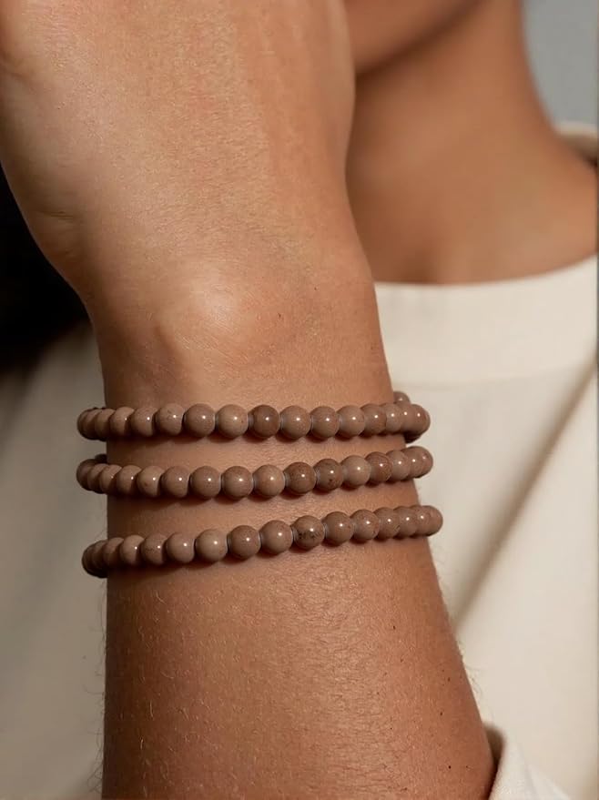 Stone Beads, 45pcs Brown Persian Agate, 8mm Round Loose Beads for Jewelry Making, Bracelets, with Bag, String & Card