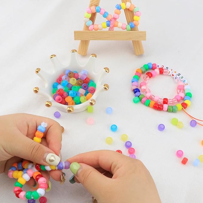 pony beads 4000 pcs,beads for bracelets,hair beads,beads for jewelry making,bracelet beads,plastic beads for crafts,beads for kids,hair beads for braids for girls,kandi jewelry (frosted color)