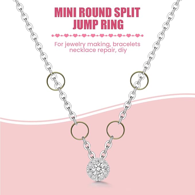 500 Pcs Double Open Jump Rings Kit, Zinc Alloy Mini Round Split Craft Jump Keychains Key Ring with Double Loops Connectors for Jewelry Making, Bracelets, Necklace, DIY (5, 6, 8, 10, 12mm)
