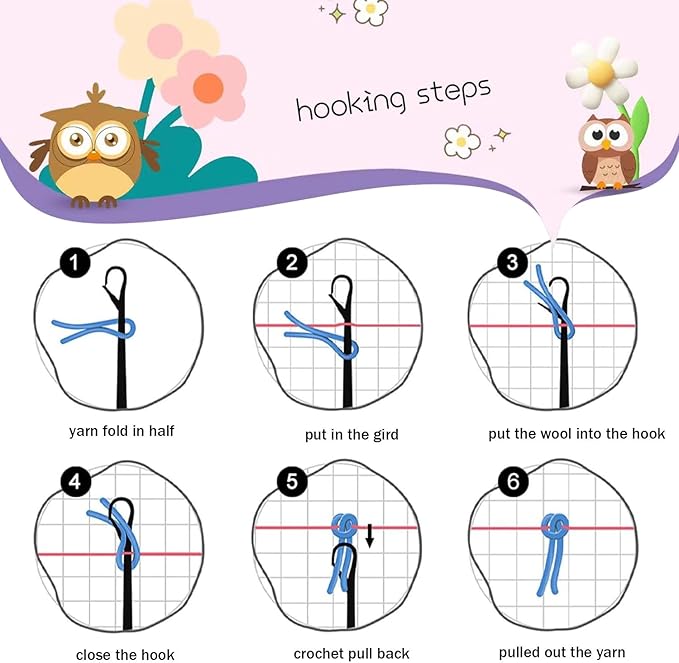 Latch Hook Mini Rug Kit Cute Baby Giraffe Chewing Leaf Easy for Beginners Round Shape Carpet Crochet Yarn Craft DIY Hook and Latch Little Tapestry for Home Decor 30x30cm(2)