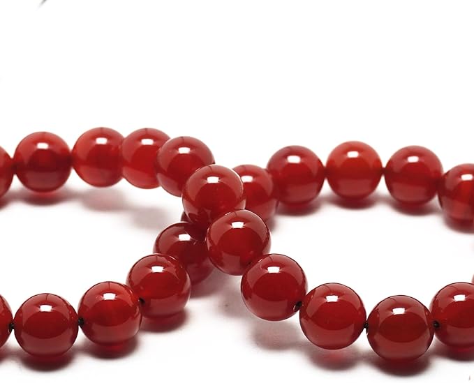 Natural Stone Beads for Jewelry Making - 10mm Gemstone Round Beads for Bracelets(34-37pcs, Red Agate)