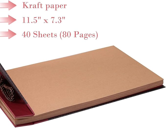 Our Adventure Book Handcrafted 11.92 x 7.62" Leather-Bound Scrapbook with 80 Pages, Embossed Lettering, Inspired by 'Up', Ideal for Photos, Weddings&Travel Memories Gift Box Included (Handmade Book)