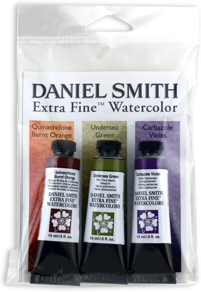 DANIEL SMITH 285250077 Extra Fine Secondary Watercolor Set, 3 Tubes, 15ml, Multicolor, 0.5 Fl Oz (Pack of 3)