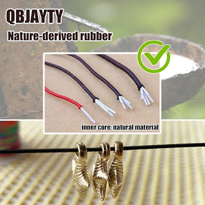 0.8mm Elastic String for Bracelets, Strong Stretchy Bracelet String for Pony Kandi Letter Beads, Black White Stretch Elastic Cord Thread with Scissors for Bracelet Making (Black White)