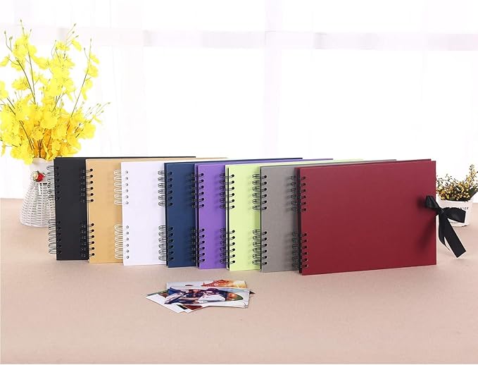 Vienrose Scrapbook Album 80 Pages, DIY Photo Album with Accessories, Purple Kraft Paper Memory Book for Wedding, Birthday, Travel, Valentine, Mother’s Day, 11x8 Inches