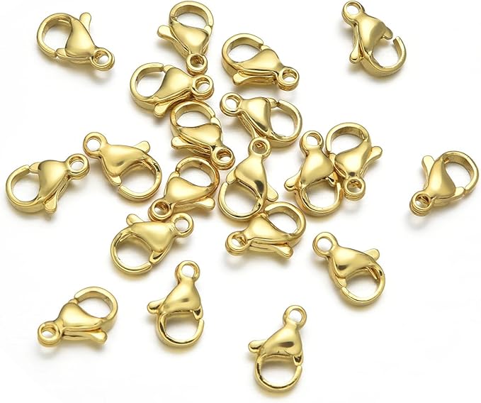 18K Gold Plated Stainless Steel Jewelry Chain Kit – Cross Chain with Lobster Clasps & Jump Rings for DIY Necklaces, Bracelets, Jewelry Making Supplies (18K 2.0 mm)