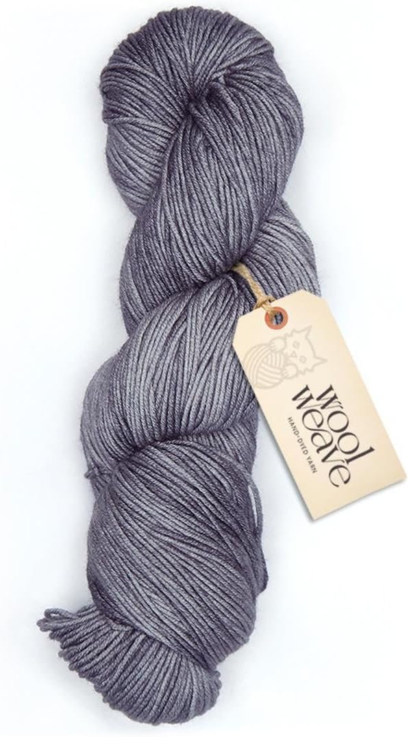 Superwash Merino Wool Yarn for Knitting & Crocheting - Premium Hand Dyed, 100gr, 240 Yards Dk Weight - Luxurious, Soft & Durable Silver Yarn