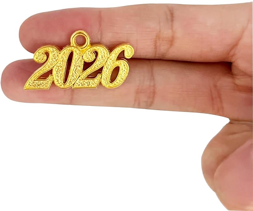 50 pieces 2026 Year Charm for Graduation Tassel Graduation Charm Pendant for DIY Jewelry Making