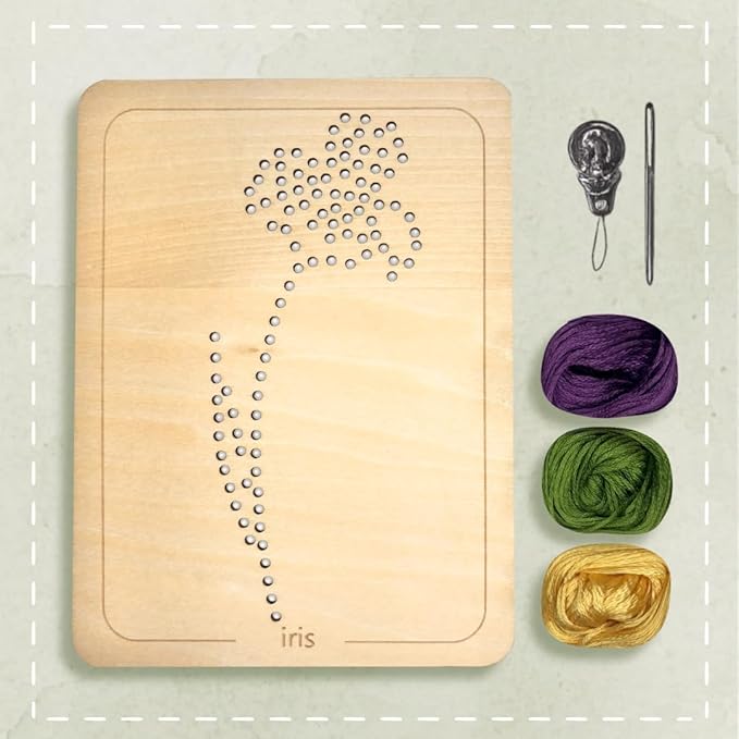 Wooden Flower Lacing Embroidery Kits for Beginners, Set of 5 Learn-to-Stitch Craft Boards, Sewing & Embroidery Art Kits for Kids Ages 8+, DIY Craft Projects, Educational Gifts, Party Favors (Spring)