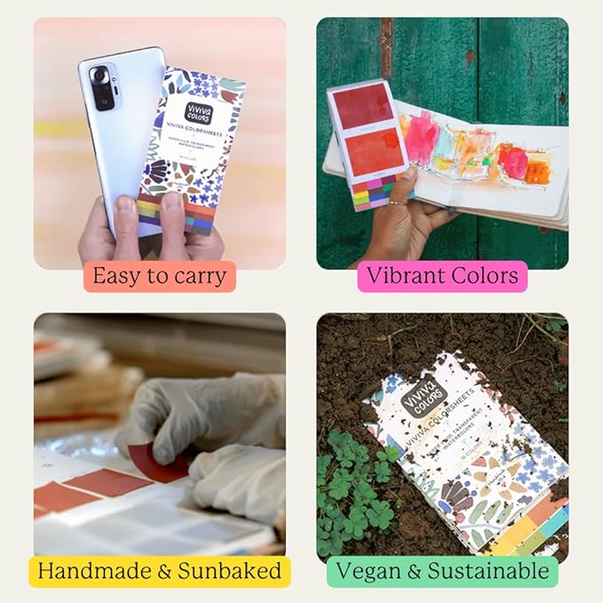 Viviva Watercolor Sheets, Spring 16 Colors - Travel Watercolor Paint Set for Adults Beginners, Artists, Hobbyists - Lightfast, Vibrant, Handmade & Portable Watercolor Kit with Mixing Palette