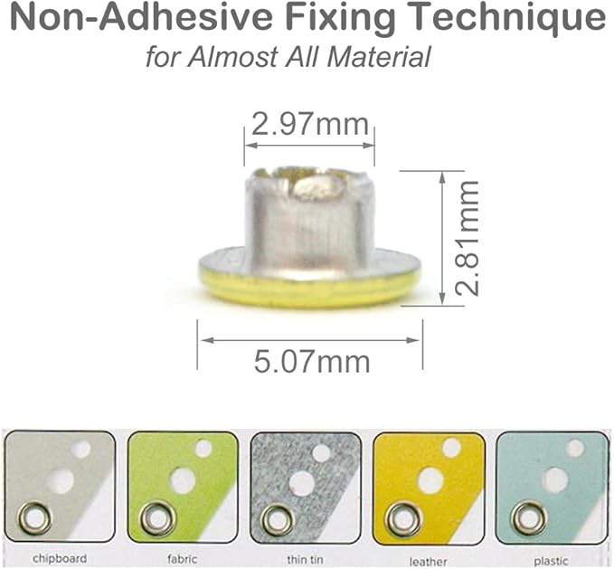 FoRapid 3mm/1/8" Aluminum Quicklet Eyelets-Scrapbooking/Birthday Wedding Greeting Holiday Card/Paper Craft/Luggage Cruise Tag/DIY Album/Clothing etc-Pre-Cut Back Slit Set with a Pen-84 PCS (Pastel)