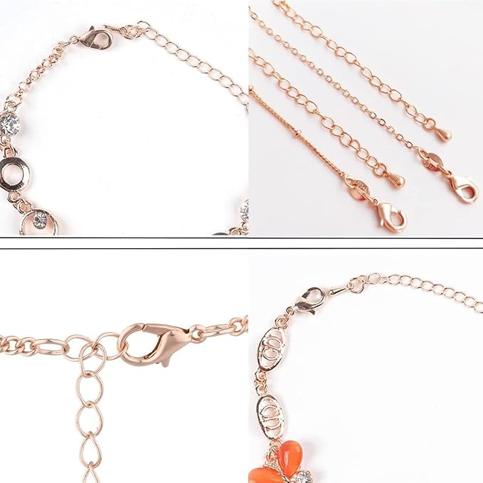 800 Pcs Jewelry Making Accessories Set with 100 Pieces Lobster Claw Clasp 200 Pieces Bead Tips Knot Covers and 500 Pieces Open Jump Ring Connectors DIY Jewelry Making Supplies(Rose Gold)
