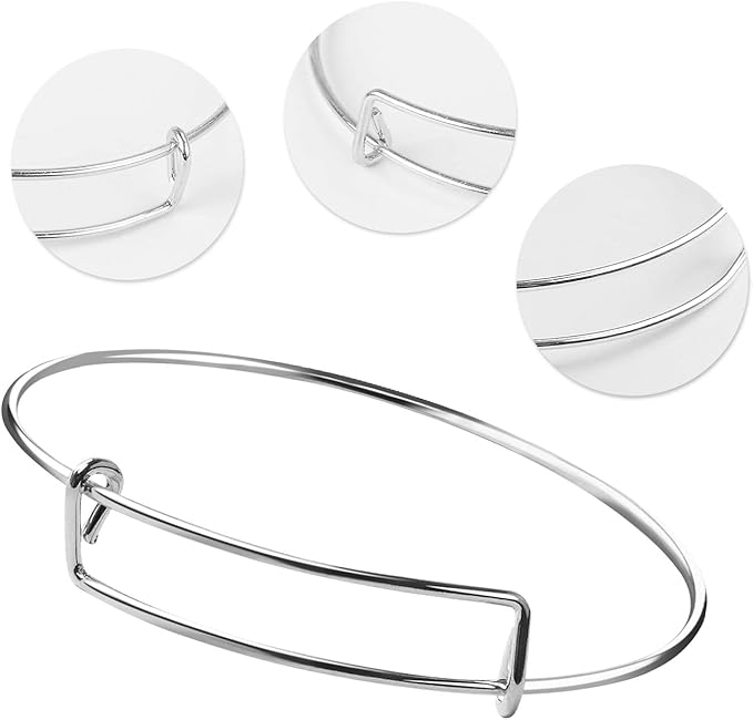 Charm Bracelet Making Kit,UPINS 30Pcs Silver Expandable Blank Bracelets Adjustable Wire Bangles with 100Pcs Tibetan Silver Charms, 200Pcs Open Jump Rings for Jewelry Making