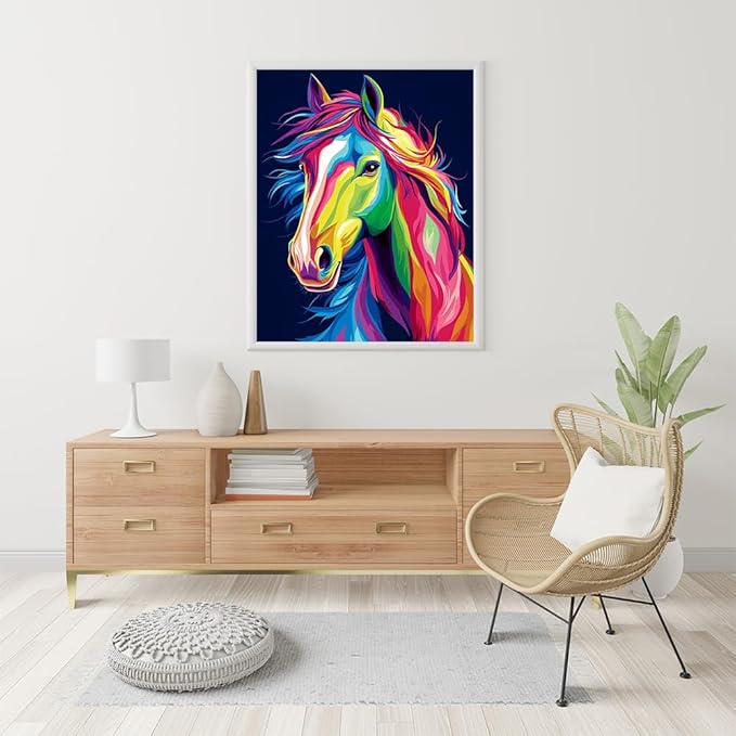 Natuyalo Animal Paint by Numbers Kit for Adults - Colorful Horse Head Paint by Number on Canvas Without Frame, DIY Acrylic Painting for Ideal Gift Home Wall Decor (16x20 Inch)