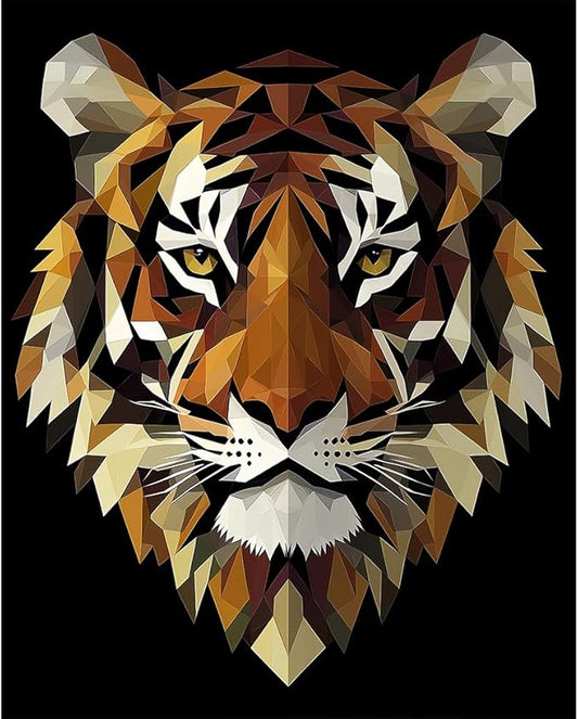 Natuyalo Paint by Numbers for Adults Tiger Totem, Paint by Numbers Kit on Canvas for Beginners, Abstract Animals Painting Art Craft Set, 3 Paintbrushes and Acrylic Paint 16x20 Inch
