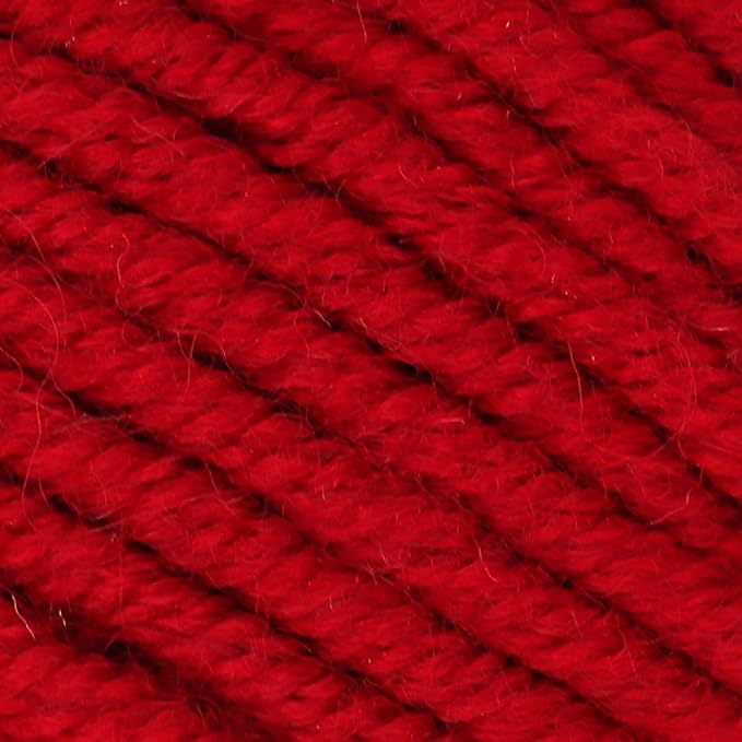 Estako Megastar, (4 Skeins Pack) 75% Acrylic 25% Wool Yarn, Soft, Chunky Bulky Weight #5 for Crochet and Knitting (4 x 3.52 Oz) / (4 x 120 Yrds) (63121 - Red)