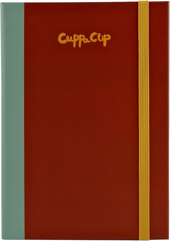 CuppaClip Accordion Watercolour Sketchbook 300GSM Cotton Paper Art Supplies Hardback Concertina Watercolor Travel Journal (Burgundy, 5.3x7.6in)