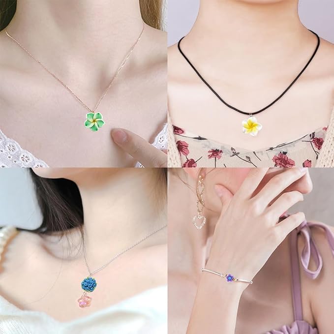 SUNNYCLUE 1 Box 60Pcs 3 Styles Flower Connector Charm Colorful Rose Links Floral Polymer Clay Beads Connectors Gold Plated for Jewelry Making Charms DIY Bracelets Findings, Mixed Colors