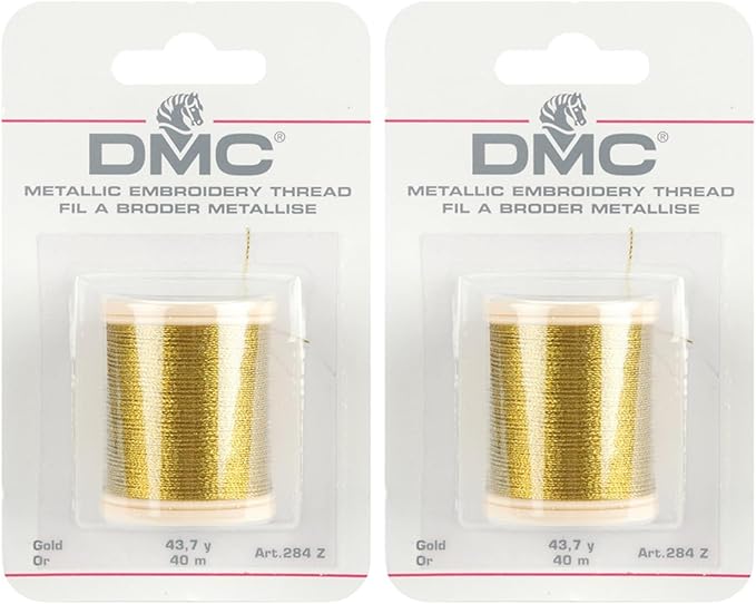 DMC Metallic Embroidery Thread 43.7yd - Gold (Pack of 2)