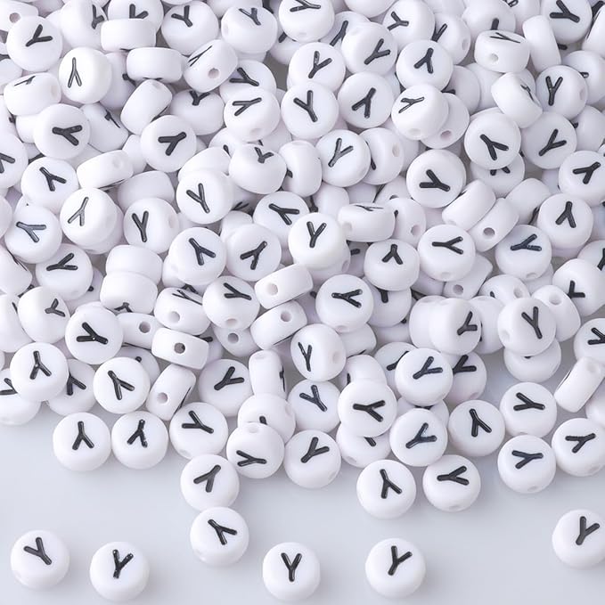 500pcs Letter Y Beads Bulk, Letter Beads, Alphabet Bead for Friendship Bracelets, Jewelry Making Supplies,DIY Making Kit
