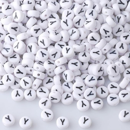 500pcs Letter Y Beads Bulk, Letter Beads, Alphabet Bead for Friendship Bracelets, Jewelry Making Supplies,DIY Making Kit