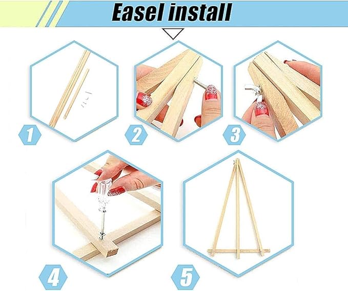 Canrichshop 6 Pack Paint by Numbers Kit for Adults & Kids Ages 4+ Framed-with Wooden Easel,Easy DIY Fruit Oil Painting on Canvas,Acrylic Paint by Number Beginner with Frame for Decor 8x8inch