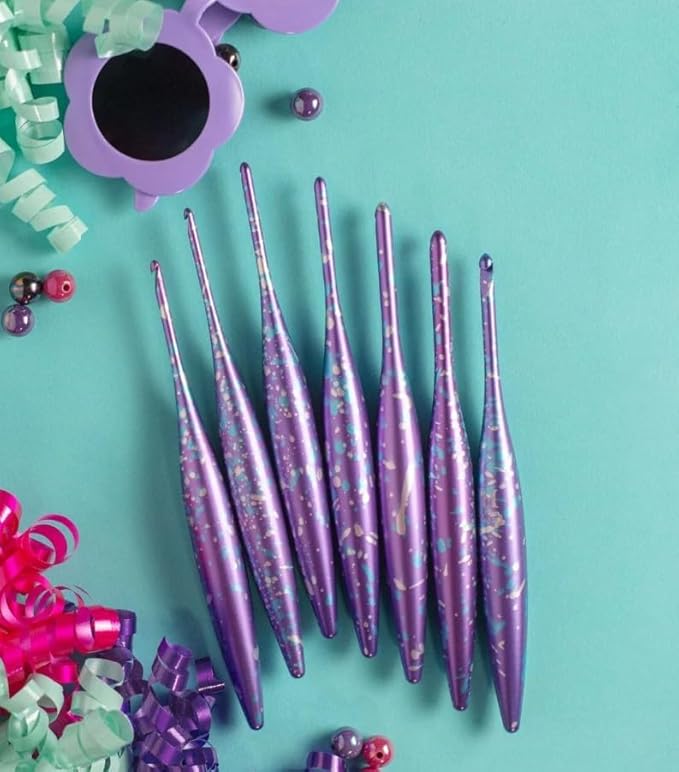 Furls Crochet Hook, Limited Edition Afterparty Streamline Metal, Ergonomic Handle Crochet Hooks 7" (Matte, F - 3.75MM)