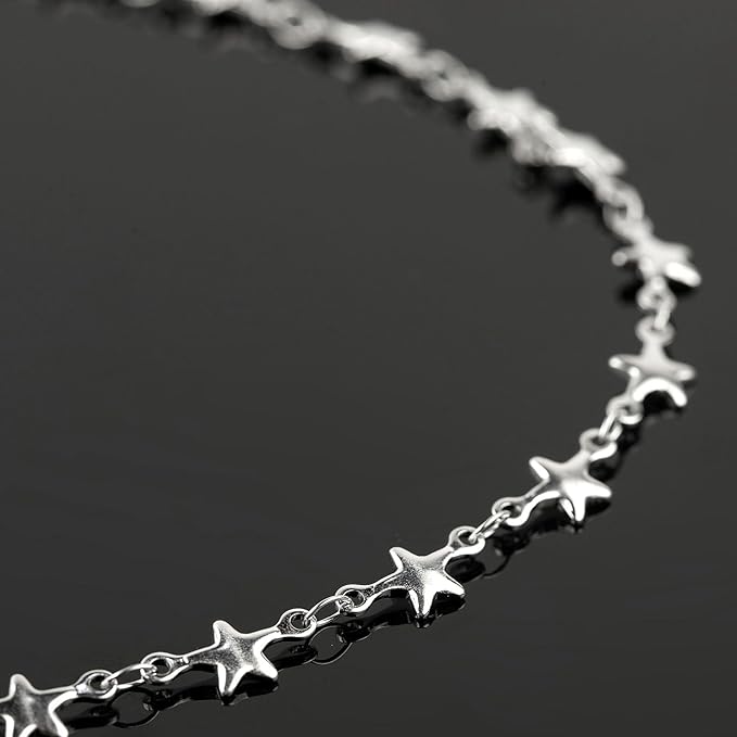 UMAOKANG 16.4 Feet Star Chains for Jewelry Making Stainless Steel Jewelry Chains Bulk with Jump Rings and Lobster Clasps