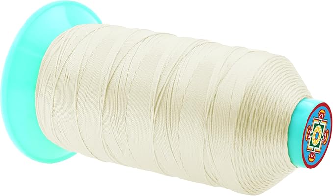 Mandala Crafts Size 207 630D T210 Bonded Nylon Thread - Ivory 800 YDs Tex 210 Heavy Duty Sewing Threads for Leather, Jeans, Weaving, Outdoor Marine Upholstery