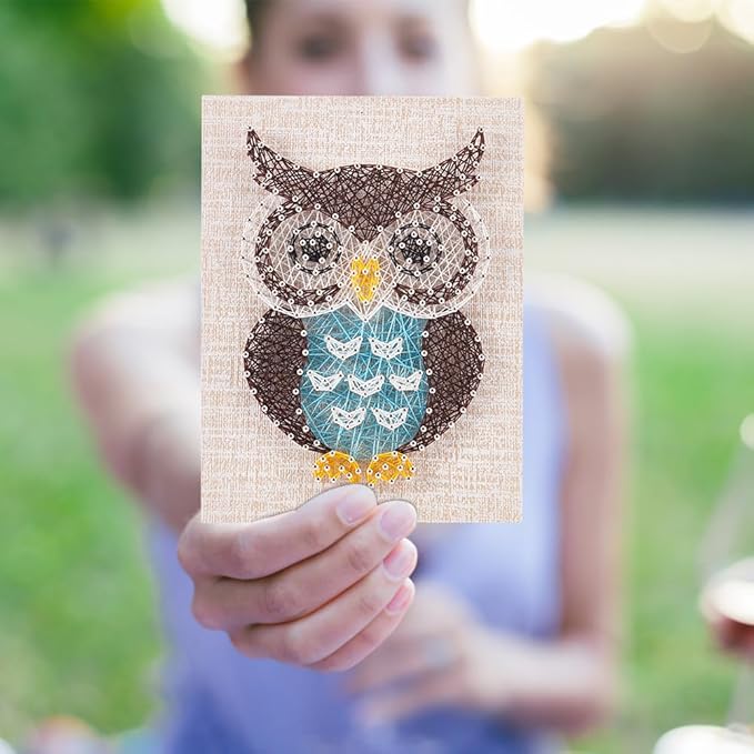WEBEEDY DIY String Art Kit Owl Craft Kit Creative Craft Kits for Adult Graduation Christmas Halloween Gifts Home Wall Table Graduation Party Decorations