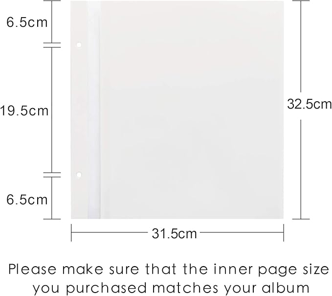 Spbapr Photo Album Self Adhesive Scrapbook Refill Pages for 13.2x12.8inch Photo Album
