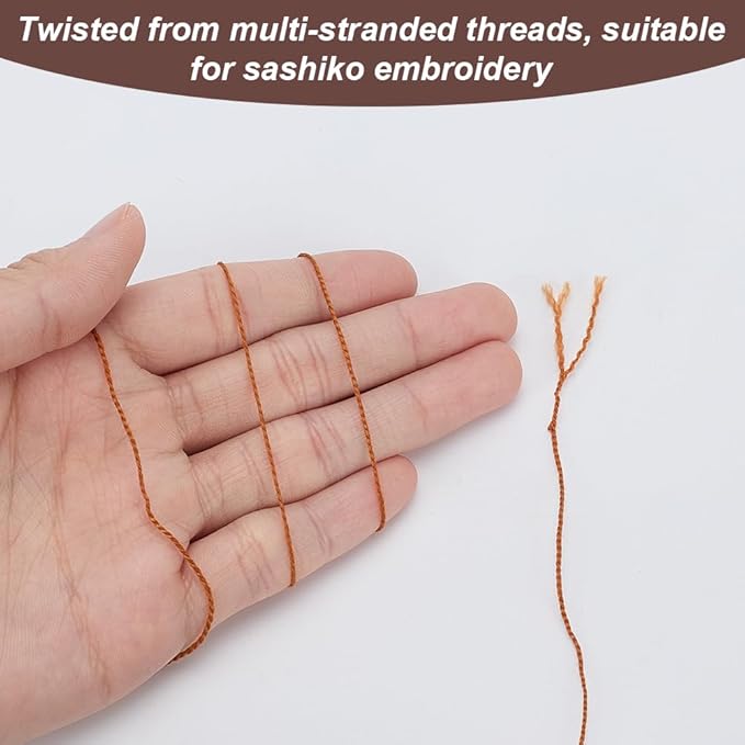 FREEBLOSS 4 Pcs Sashiko Thread Sashiko Skein 4 * 100 M Pure Cotton Embroidery Thread Japanese Sewing Threads Quilting & Embroidery Sewing Kit Supplies 4 Brown Theme Colors