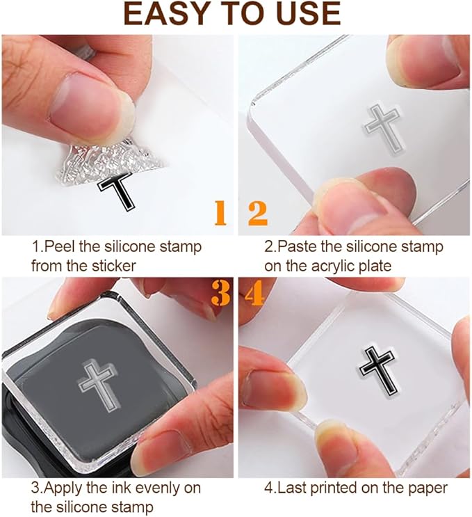 6Pcs Christian Bible Verse Clear Stamps for Card Making Easter Blessing 20 Craft Ink Pad 3 Acrylic Stamp Block Silicone Stamp with Greeting Words Rubber Stamps for Crafting DIY Scrapbooking