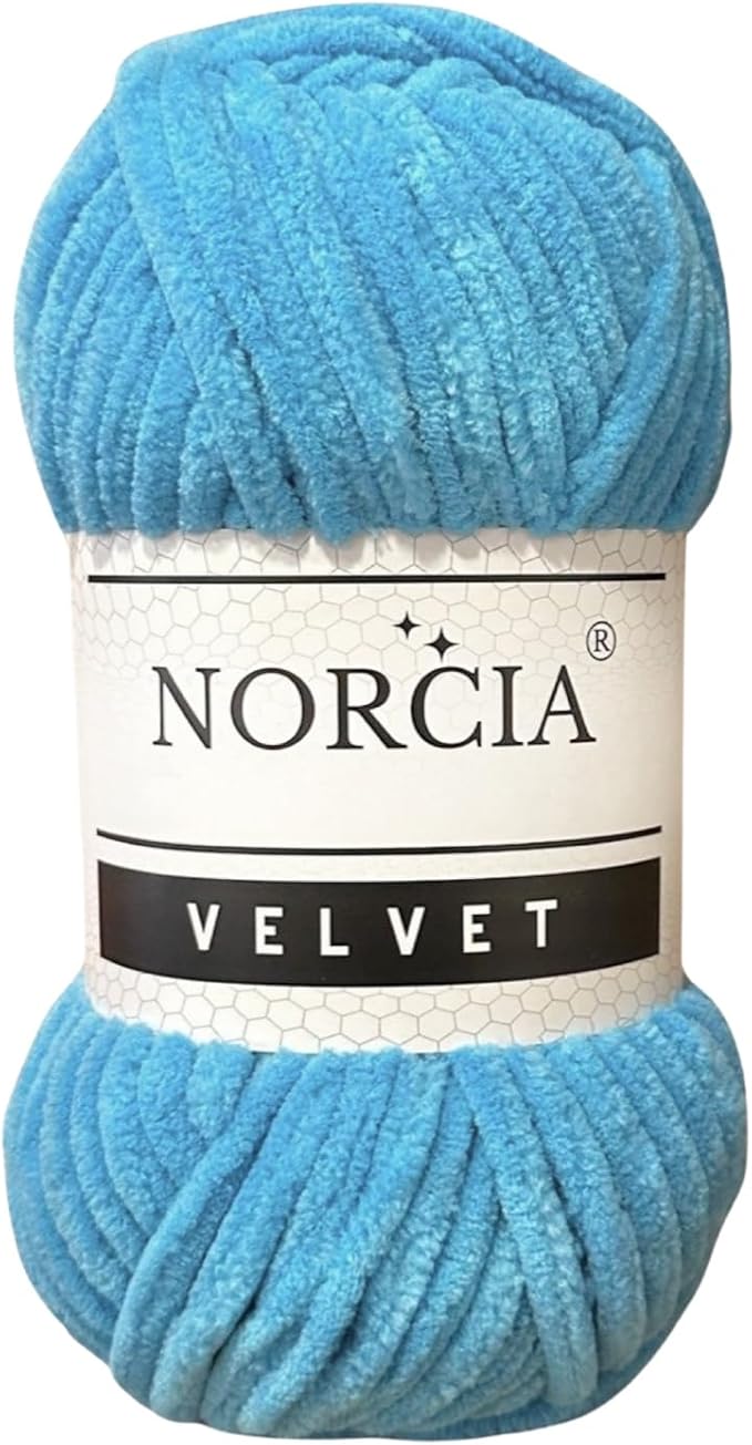 Soft Velvet Yarn Chenille Yarn for Crocheting Super Bulky (100g-3.50oz) (68m-74.3 yds) Baby Blanket Yarn for Knitting Amigurumi Yarn for Crochet Weaving Craft (Turquoise, 1 Skein)
