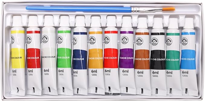 Boyistar Paint Palette Travel Kit, Mini Watercolor Paint Set, 2.36’’ Wooden Grid Paint Box for Painters Artists Students
