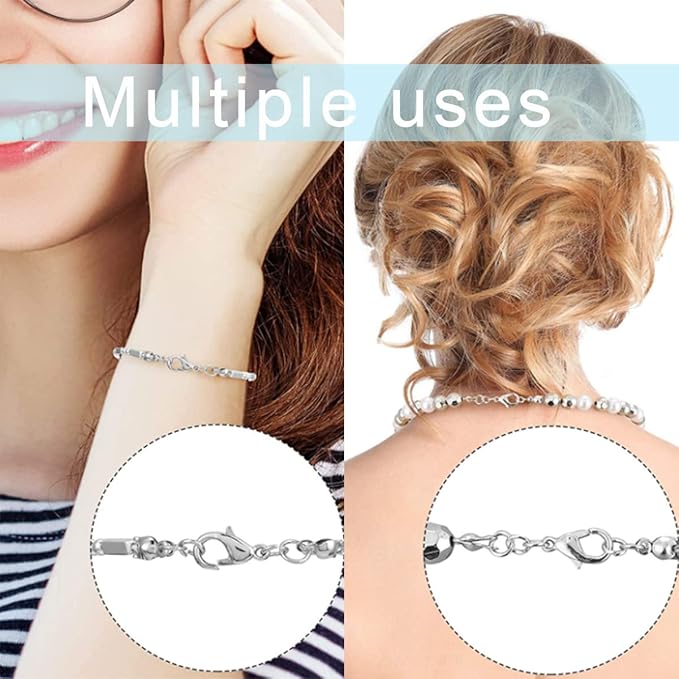 1600 Pcs Jewelry Making Accessories Set with 100 Pieces Lobster Claw Clasp 300 Pieces Bead Tips Knot Covers 600 Pieces Crimp Tube Beads and 600 Pieces Open Jump Ring Connectors for Jewelry Making