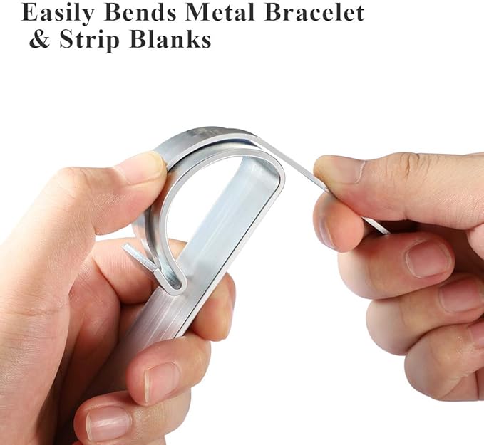 Amytalk Steel Bracelet Bending Bar Kit with 9 Pcs Aluminum Bracelet Blank - Tool for Bending Metal Stamping Blank Bracelets and DIY Bracelet Jewelry Making