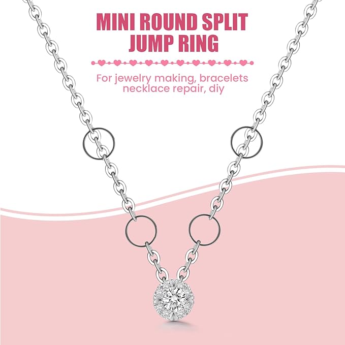 500 Pcs Double Open Jump Rings Kit, Zinc Alloy Mini Round Split Craft Jump Keychains Key Ring with Double Loops Connectors for Jewelry Making, Bracelets, Necklace, DIY (5, 6, 8, 10, 12mm)