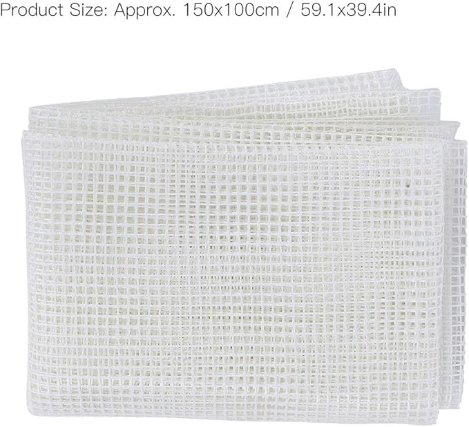 GLOGLOW Hook, Mesh Fabric Blank Rug Hooking Mesh Kit DIY Rug for Hook Rug Tapestry DIY(150x100cm/59x39.4in)